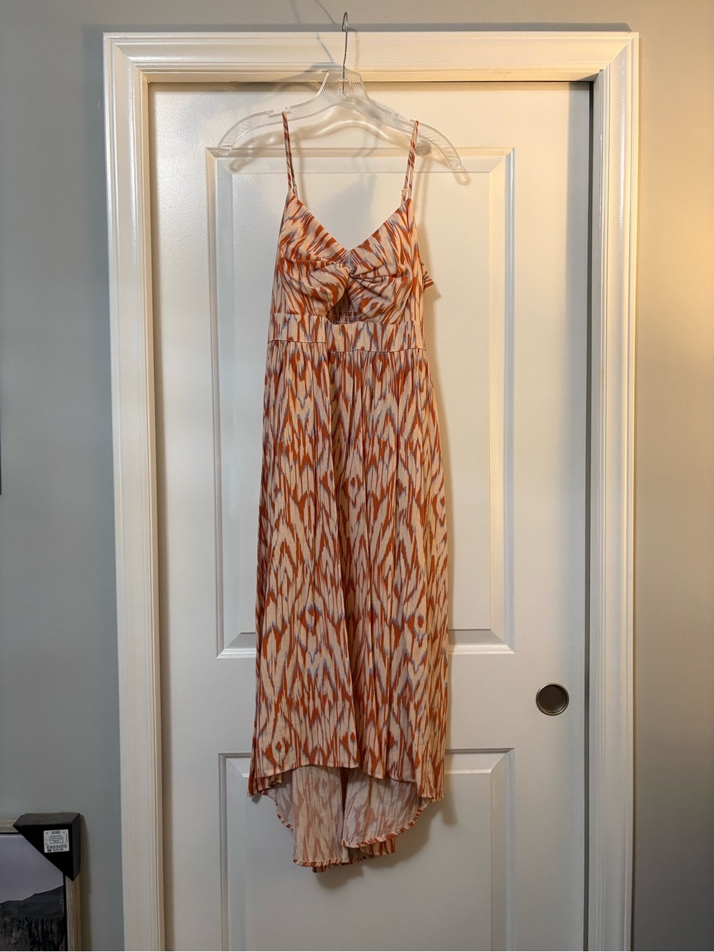NWOT Nine West Peach and light pink High-Low Spaghetti Strap cut out Dress